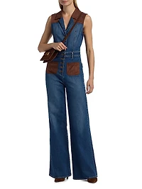 Claudette Sleeveless Denim Jumpsuit