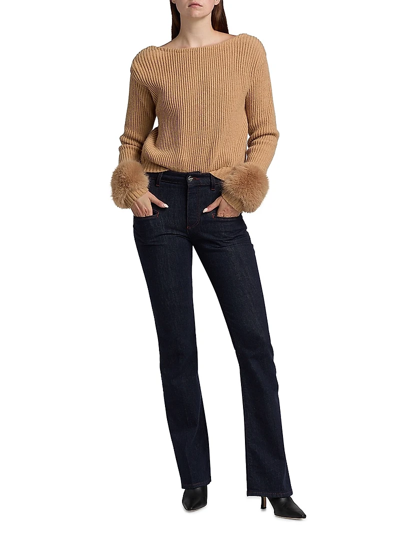 Lisa Ribbed Wool-Blend Sweater