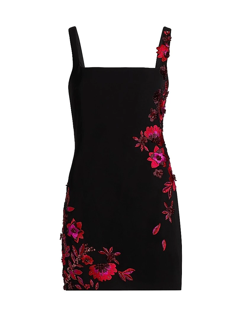 Tina Floral Appliqué Minidress