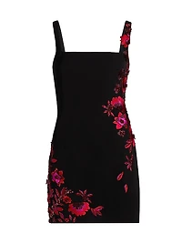 Tina Floral Appliqué Minidress