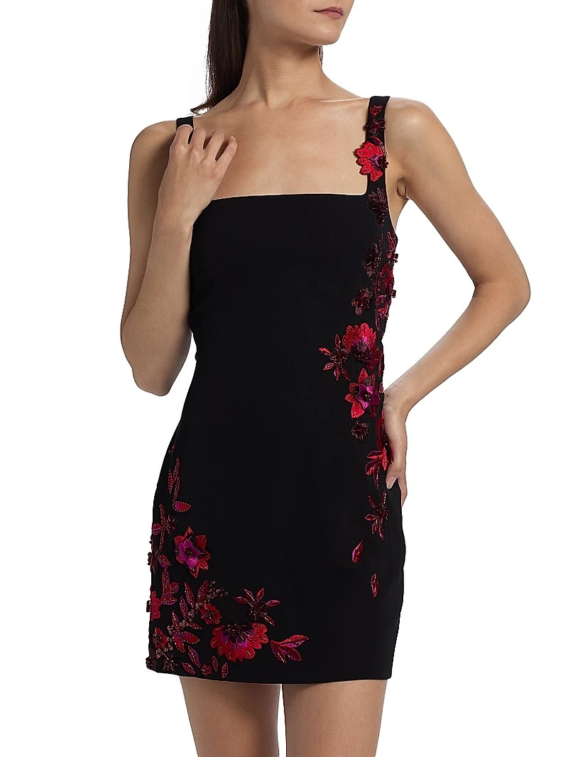Tina Floral Appliqué Minidress