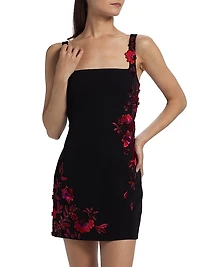Tina Floral Appliqué Minidress