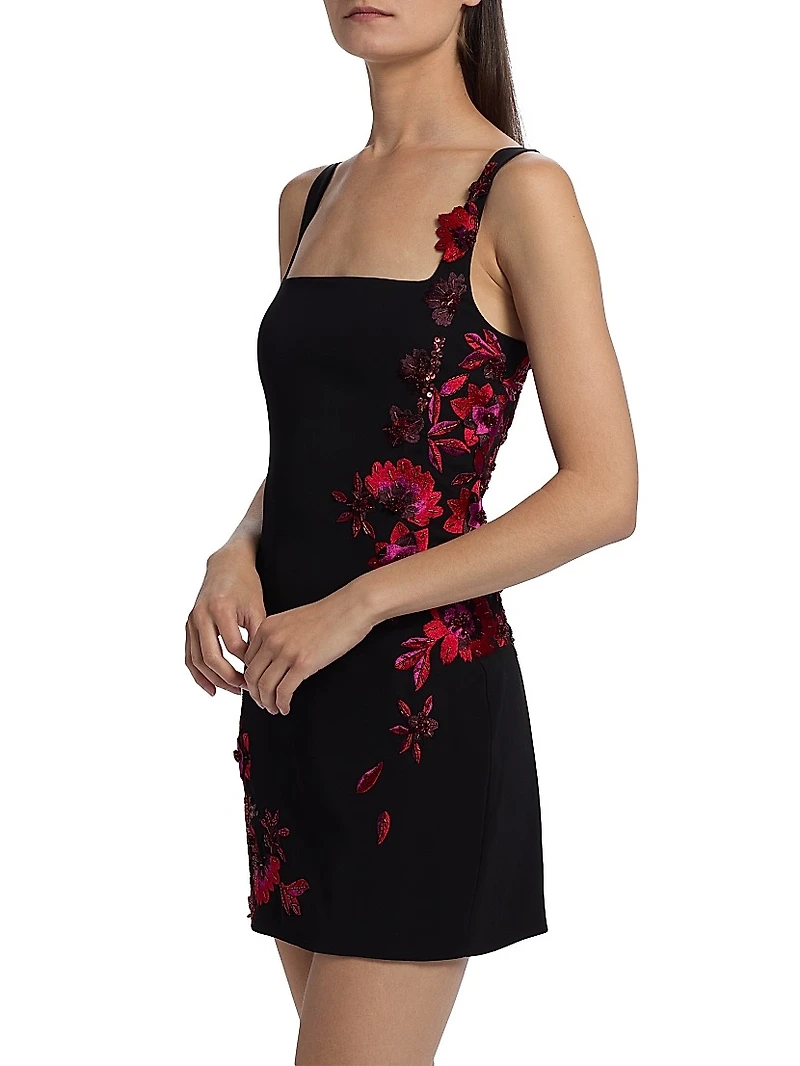 Tina Floral Appliqué Minidress