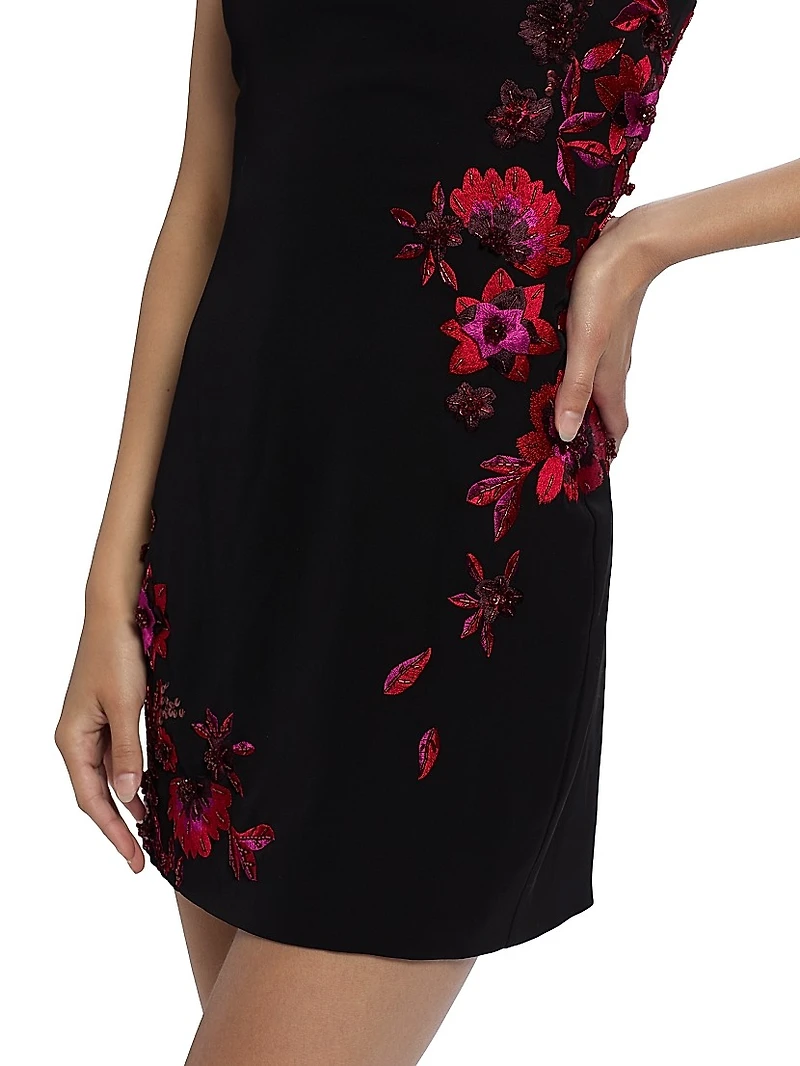 Tina Floral Appliqué Minidress