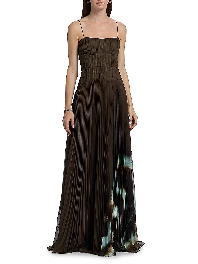 Sue Chiffon Drop-Waist Gown