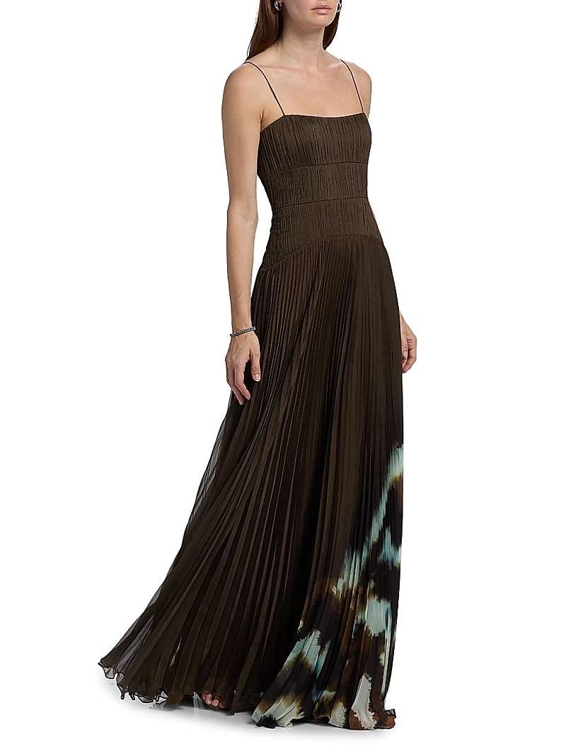 Sue Chiffon Drop-Waist Gown