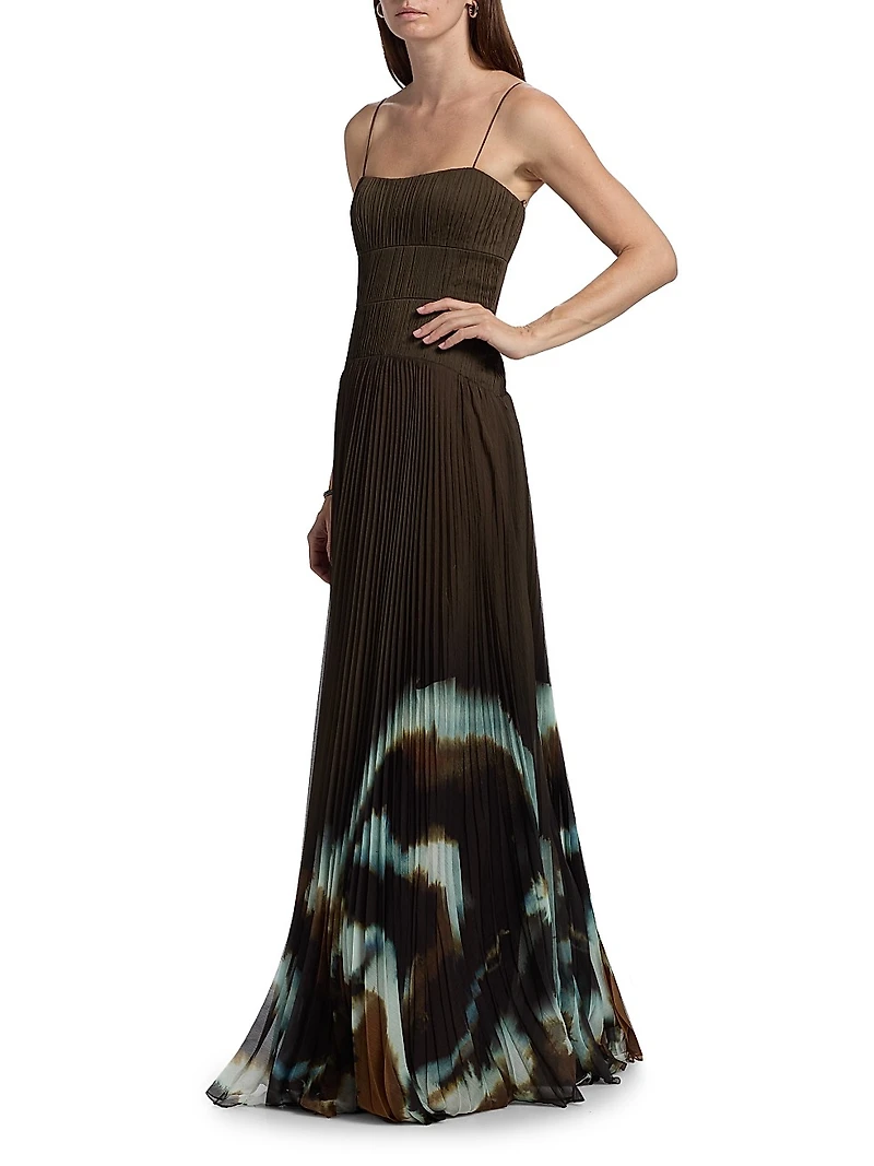 Sue Chiffon Drop-Waist Gown
