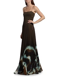 Sue Chiffon Drop-Waist Gown