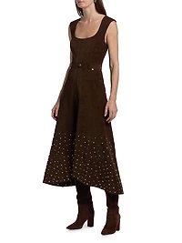 Kenny Studded Faux Suede Midi-Dress