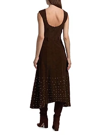 Kenny Studded Faux Suede Midi-Dress
