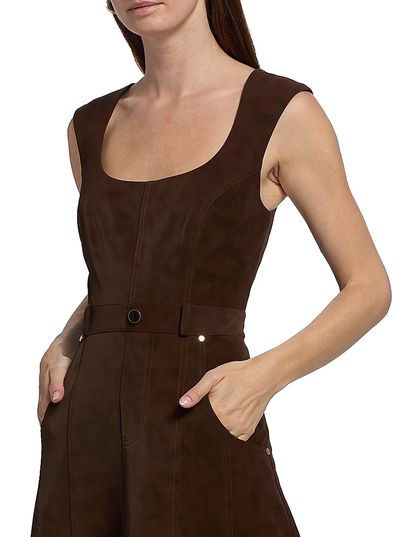 Kenny Studded Faux Suede Midi-Dress