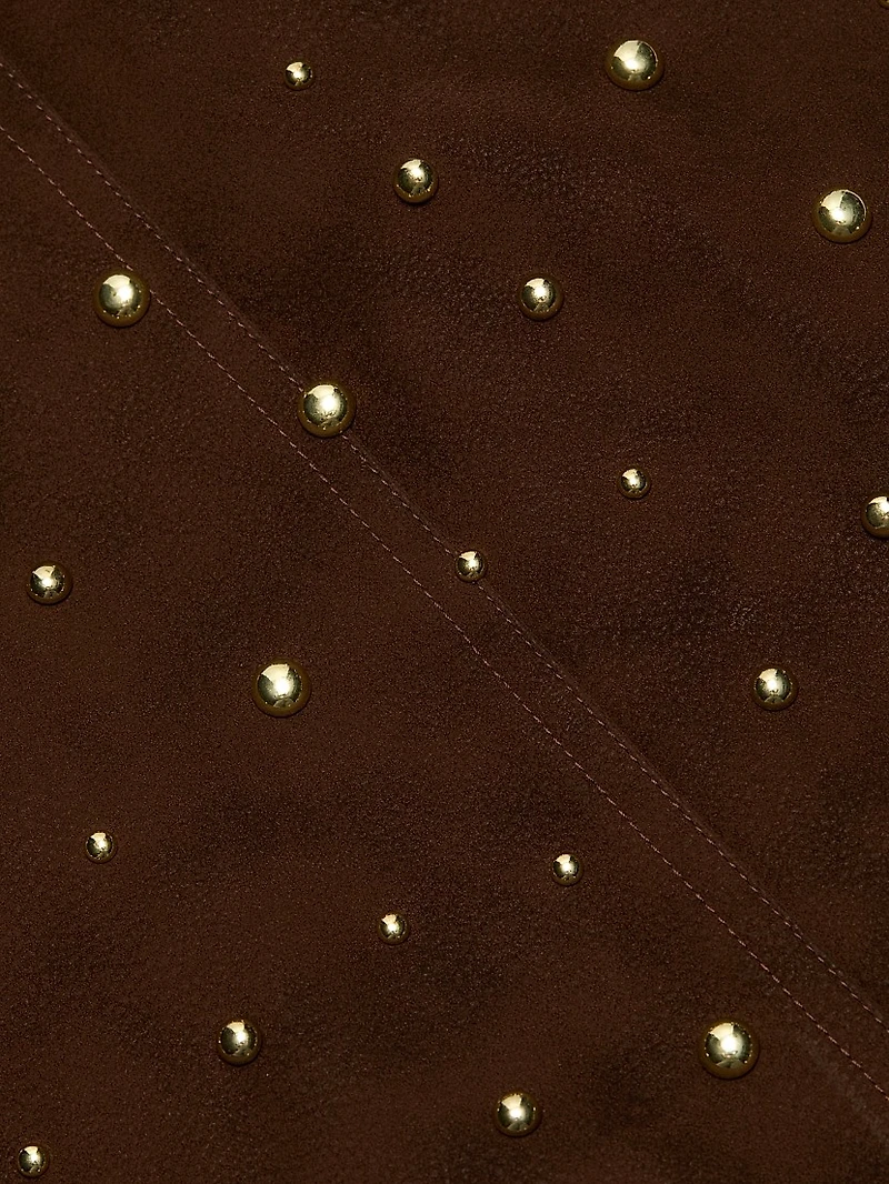 Kenny Studded Faux Suede Midi-Dress