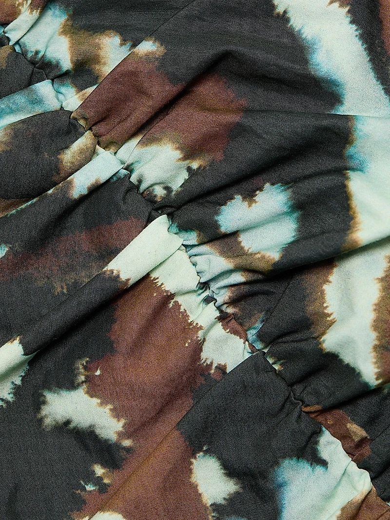 Tanner Animal-Printed Puff-Sleeve Minidress