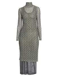 Geometric Sheer Midi-Dress