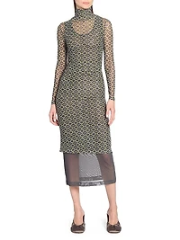 Geometric Sheer Midi-Dress