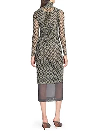 Geometric Sheer Midi-Dress