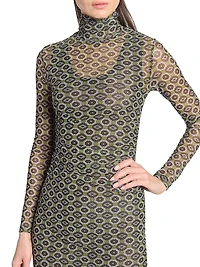 Geometric Sheer Midi-Dress