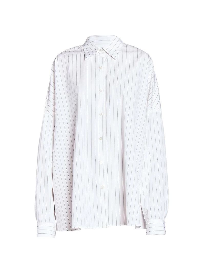 Casia Pinstripe Oversized Cocoon Shirt