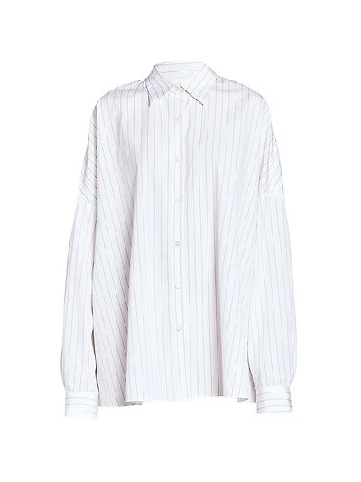 Casia Pinstripe Oversized Cocoon Shirt