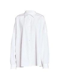 Casia Pinstripe Oversized Cocoon Shirt