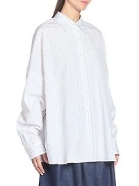 Casia Pinstripe Oversized Cocoon Shirt