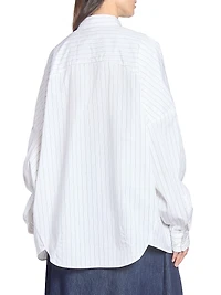 Casia Pinstripe Oversized Cocoon Shirt