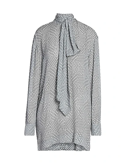 Chaddy Polka Dot Scarf Blouse