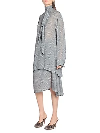 Chaddy Polka Dot Scarf Blouse