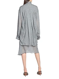 Chaddy Polka Dot Scarf Blouse