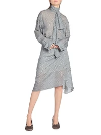 Chaddy Polka Dot Scarf Blouse