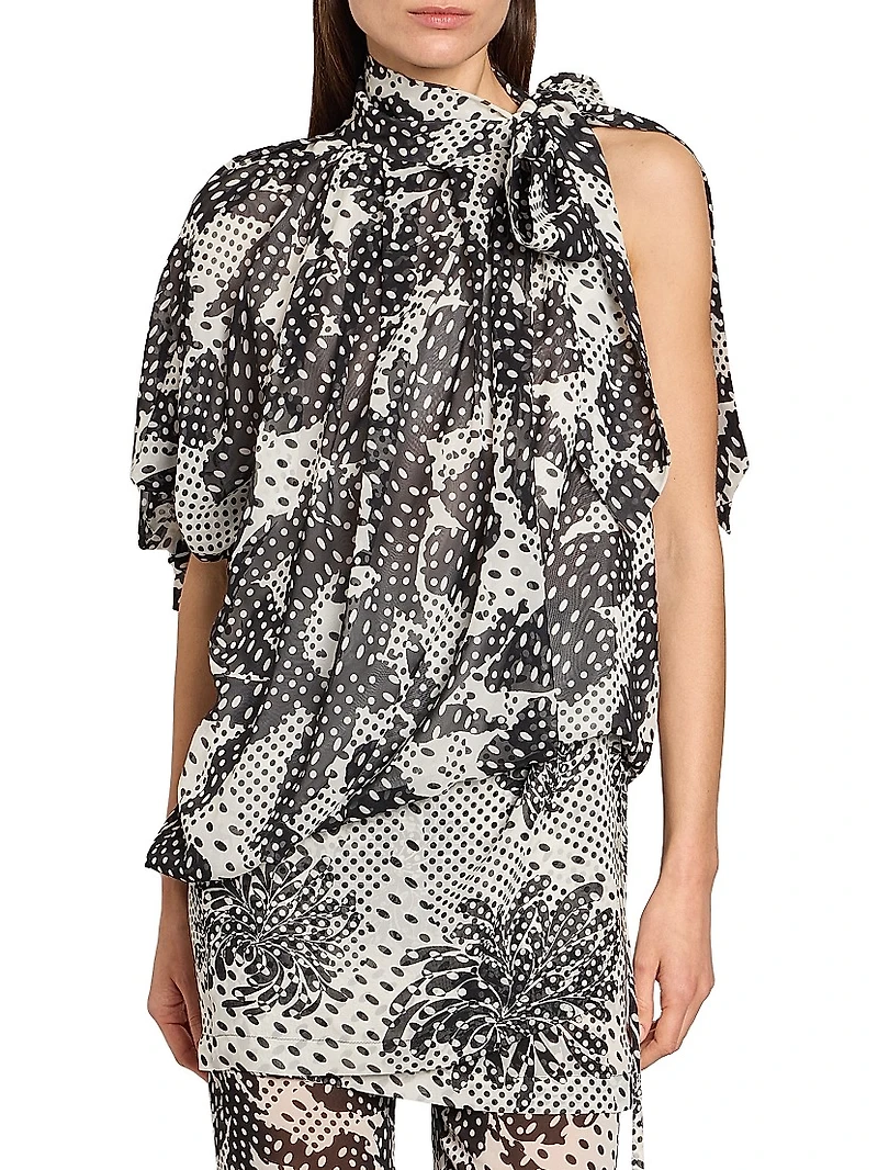 Crunch Printed Scarf Balloon Top