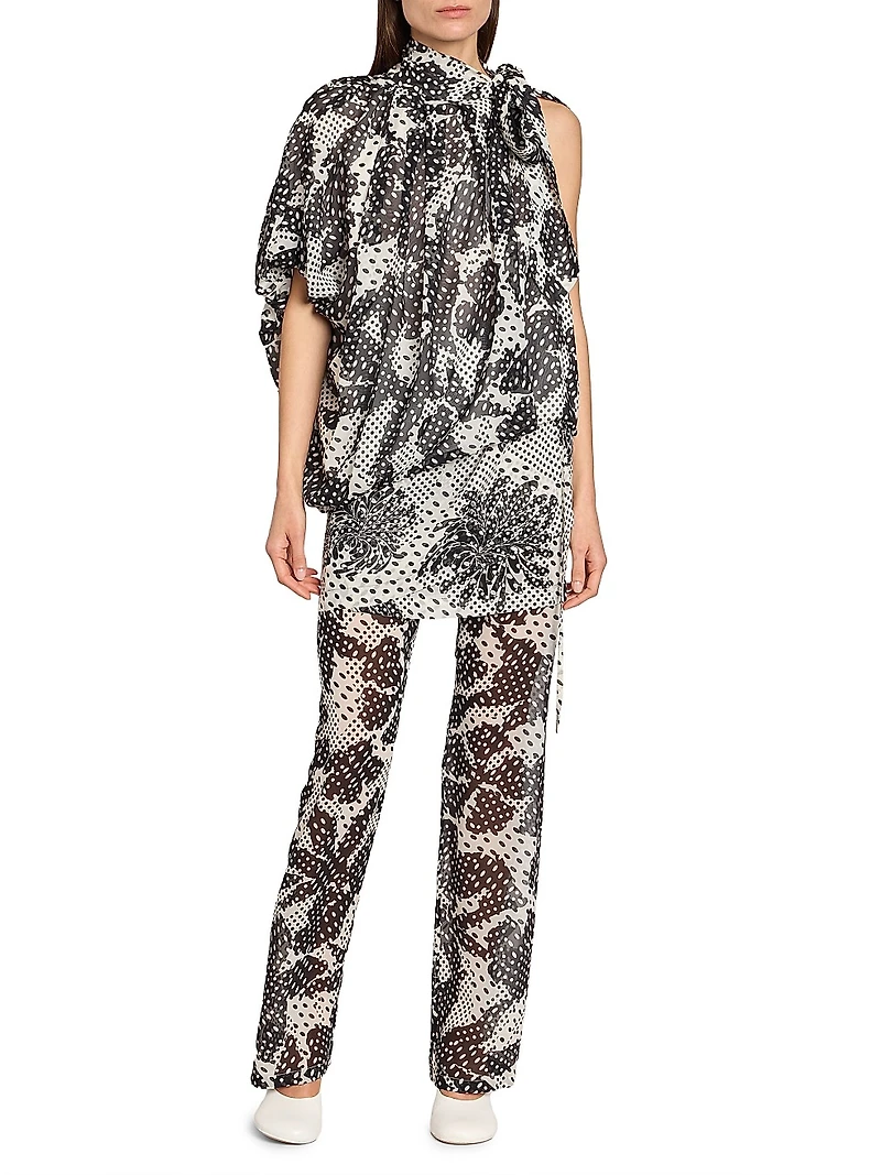 Crunch Printed Scarf Balloon Top