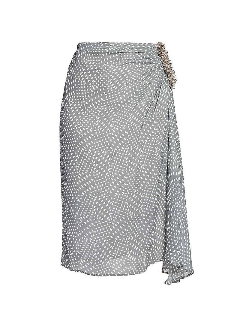 Sovora Polka Dot Wrap Skirt