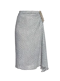 Sovora Polka Dot Wrap Skirt