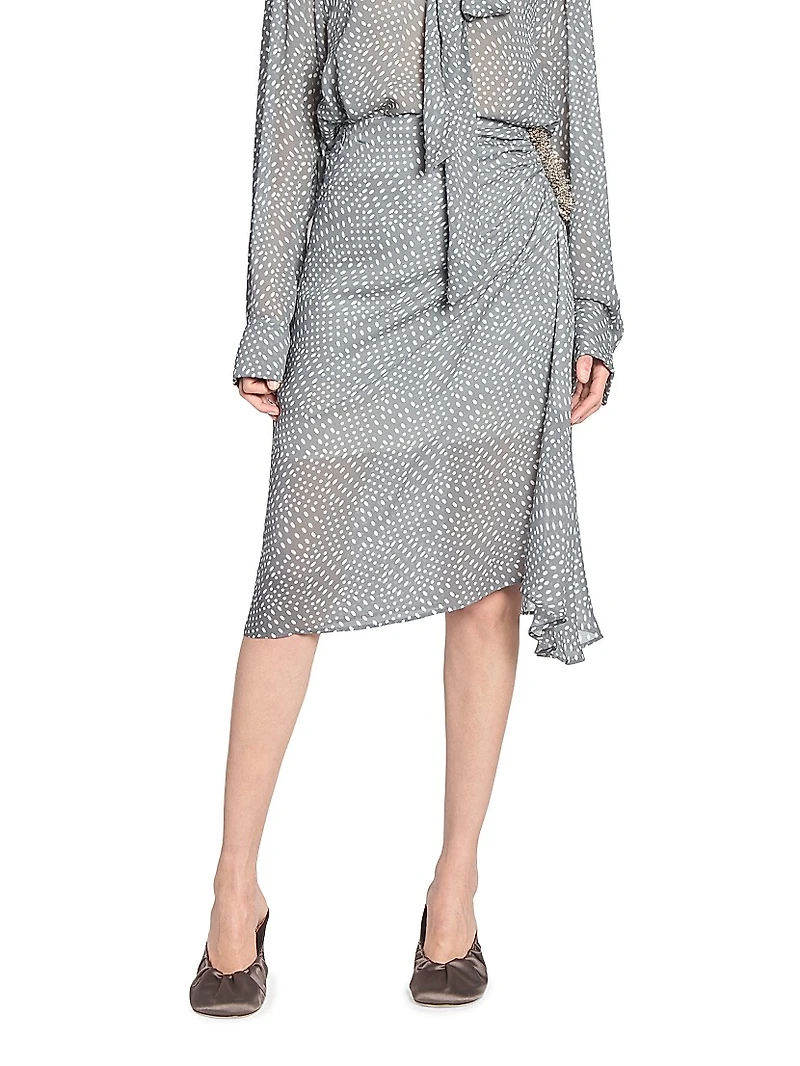 Sovora Polka Dot Wrap Skirt