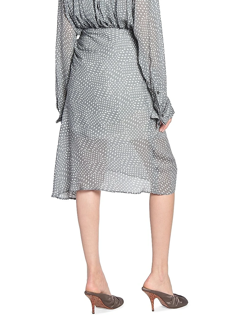 Sovora Polka Dot Wrap Skirt