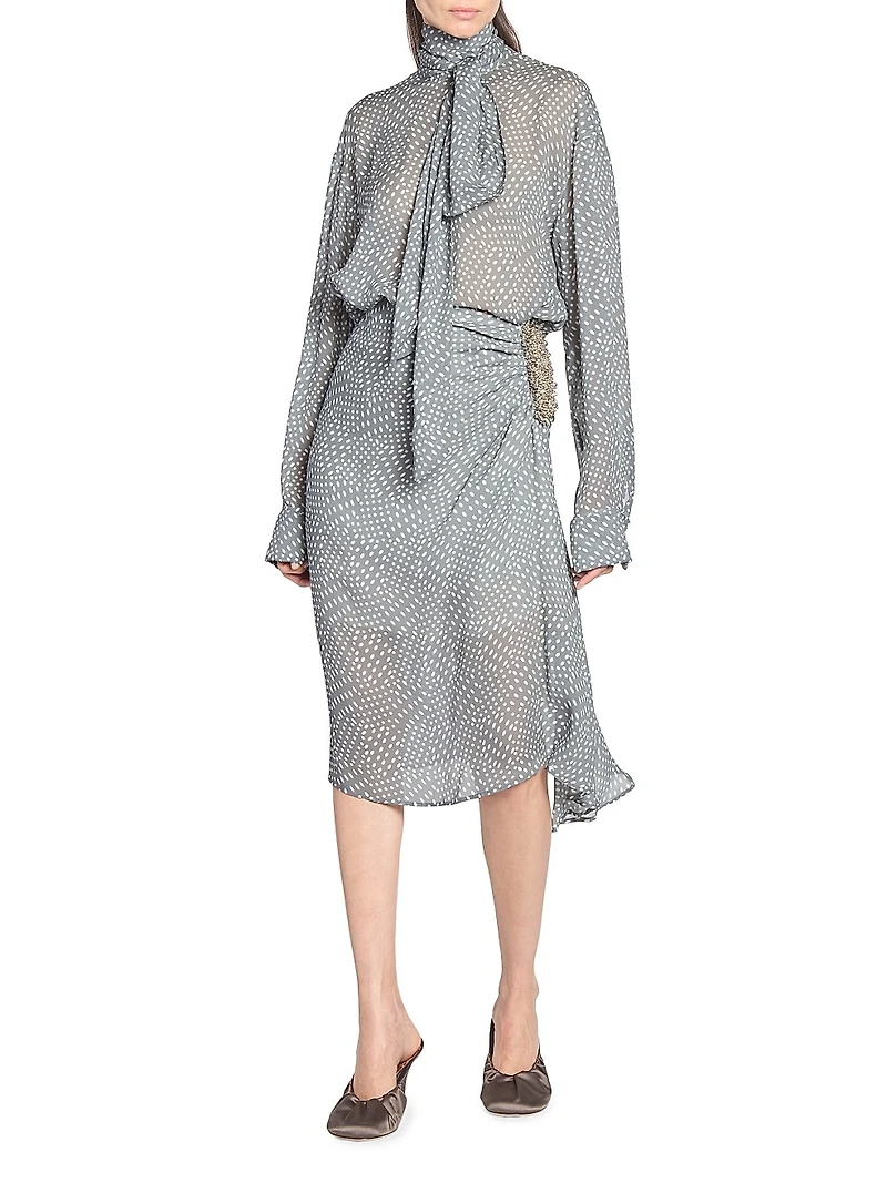 Sovora Polka Dot Wrap Skirt