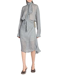 Sovora Polka Dot Wrap Skirt