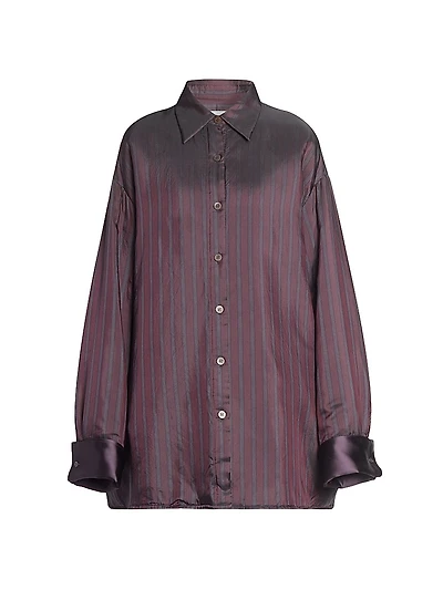 Cartan Striped Satin Oversized Shirt