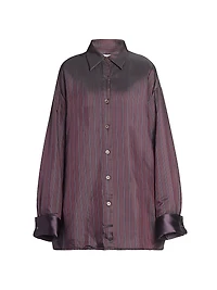 Cartan Striped Satin Oversized Shirt