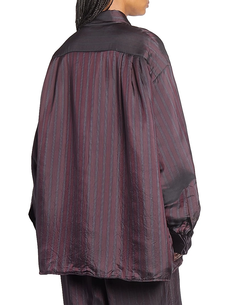 Cartan Striped Satin Oversized Shirt