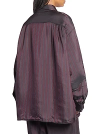 Cartan Striped Satin Oversized Shirt