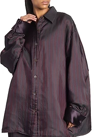 Cartan Striped Satin Oversized Shirt