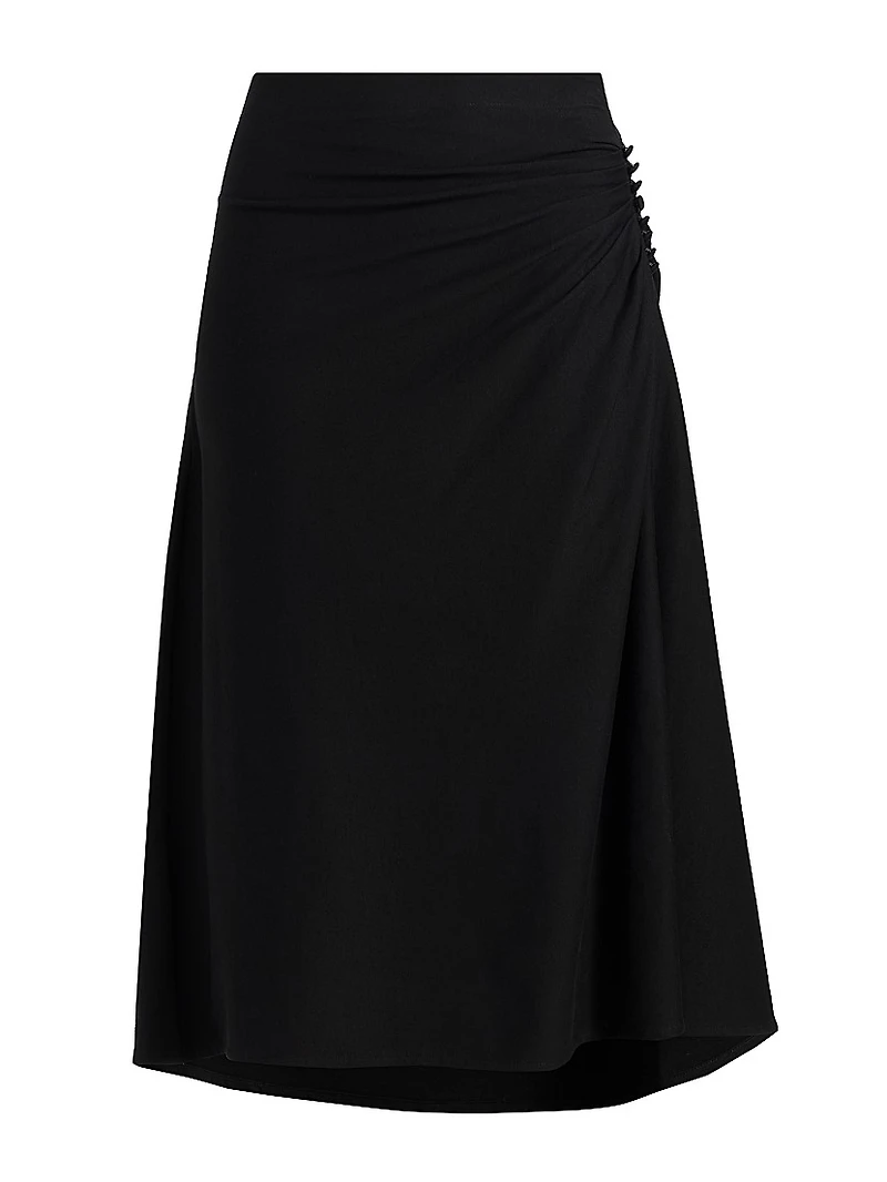 Hevira Draped A-Line Midi-Skirt