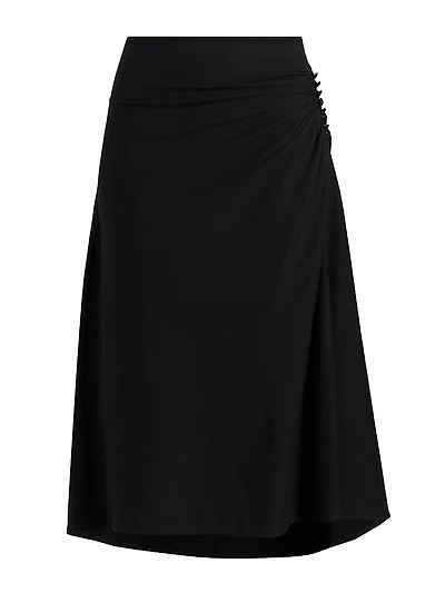 Hevira Draped A-Line Midi-Skirt