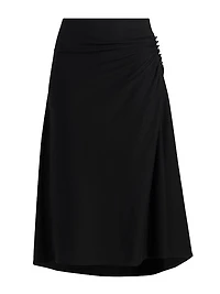 Hevira Draped A-Line Midi-Skirt