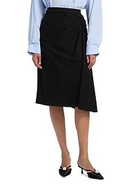 Hevira Draped A-Line Midi-Skirt