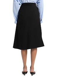 Hevira Draped A-Line Midi-Skirt