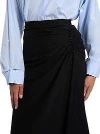 Hevira Draped A-Line Midi-Skirt