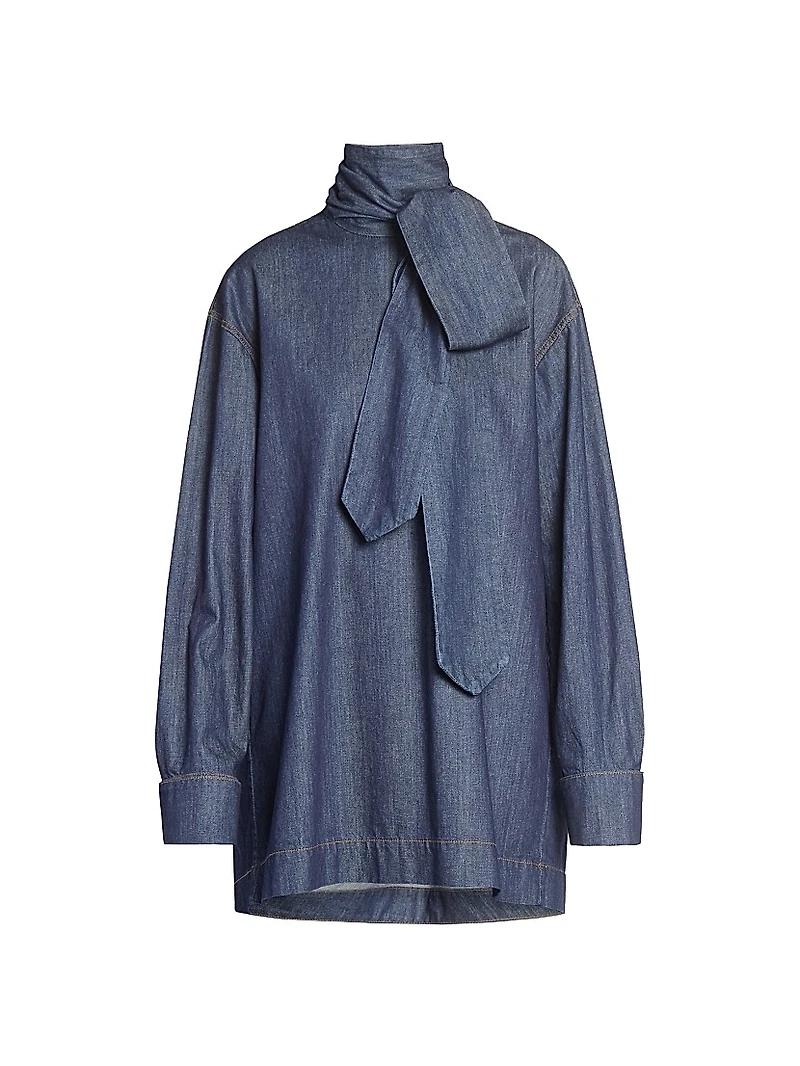 Chaddy Denim Scarf Blouse